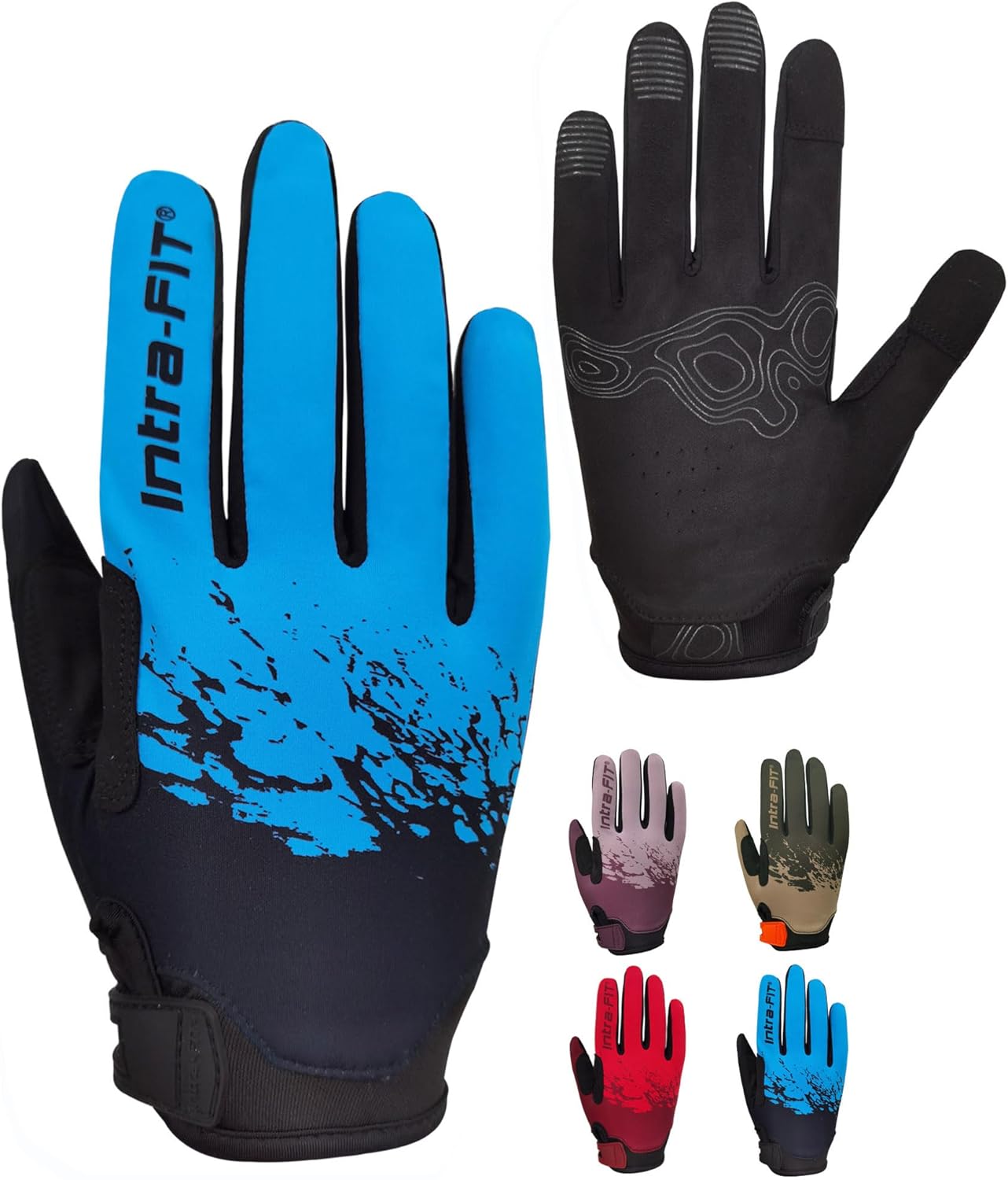 Intra-FIT Bike Cycling Gloves for Short Rides, Running Gloves, Fishing Gloves, Touch Screen, Lightweight, Stretchy, Excellent Grip, for Summer Everyday Wear