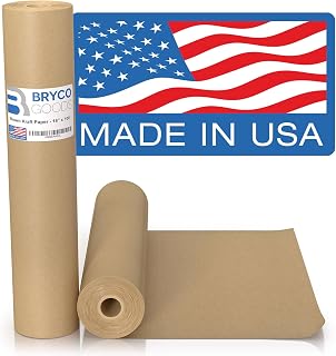 Bryco Goods 18" x 1,200" Brown Kraft Packing Paper - Versatile for Different Arts and Crafts Projects - Pin Up Your Work Or School Notes - Create Vision Board for Your Bedroom - Everything in A Roll