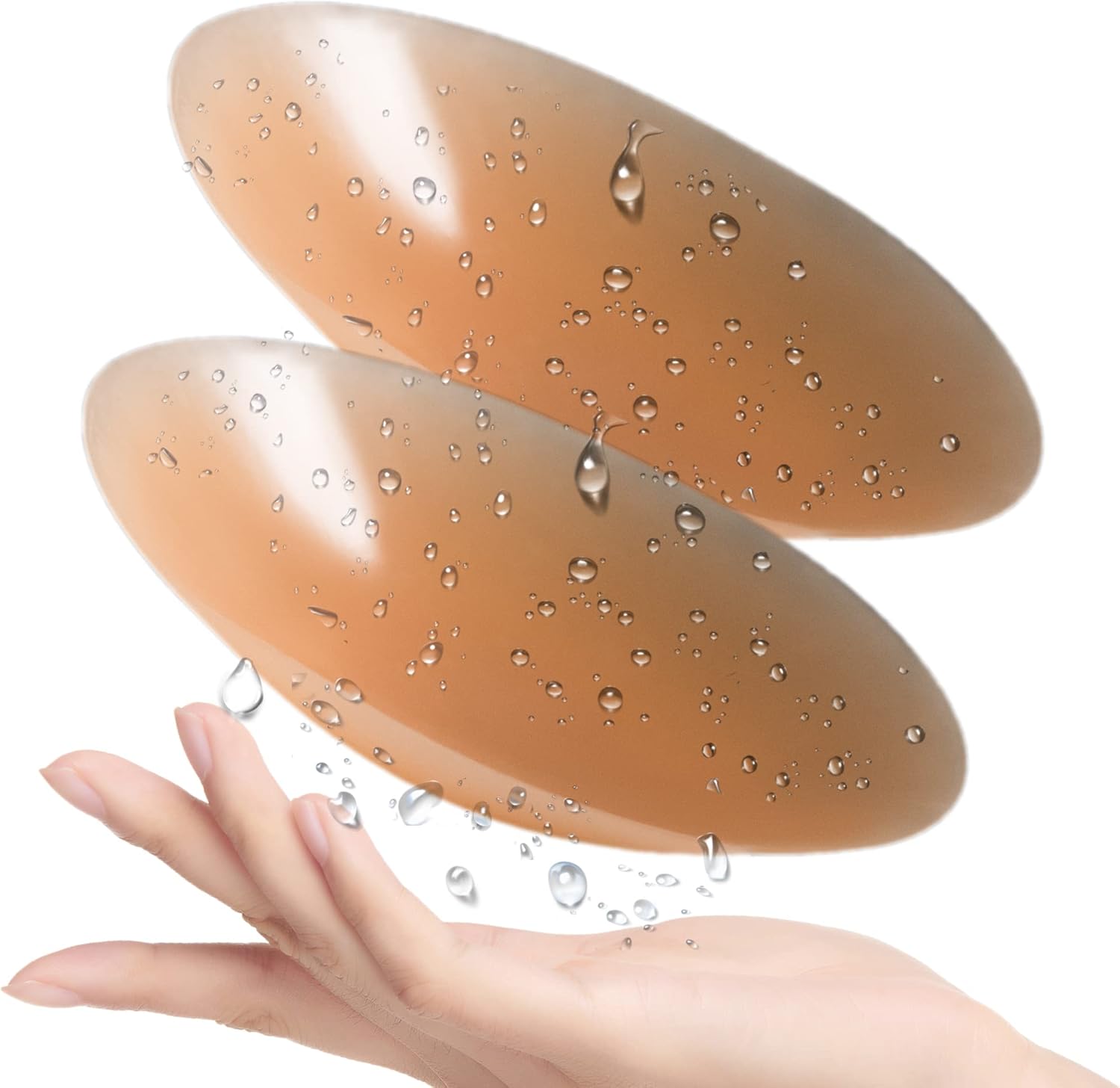 PRETTYWELL Nipple Covers for Women,Waterproof Silicone Nipple Pasties Reusable,Ultra Thin Adhesive Nipple Cover Petals