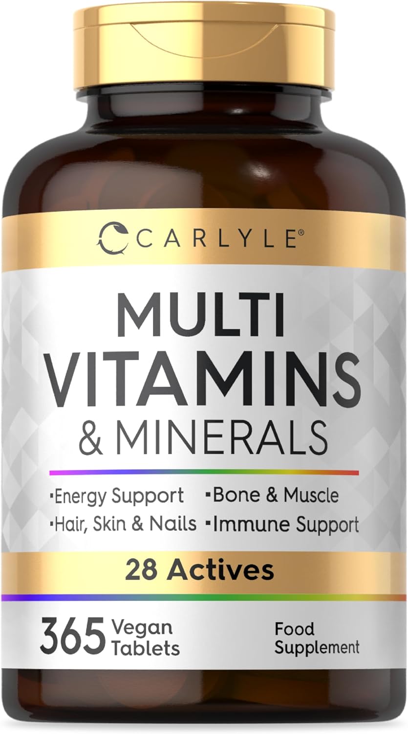 Multivitamin Tablets for Men and Women | 365 Count | with 28 Essential Vitamins and Minerals | Vegan Supplement | by Carlyle