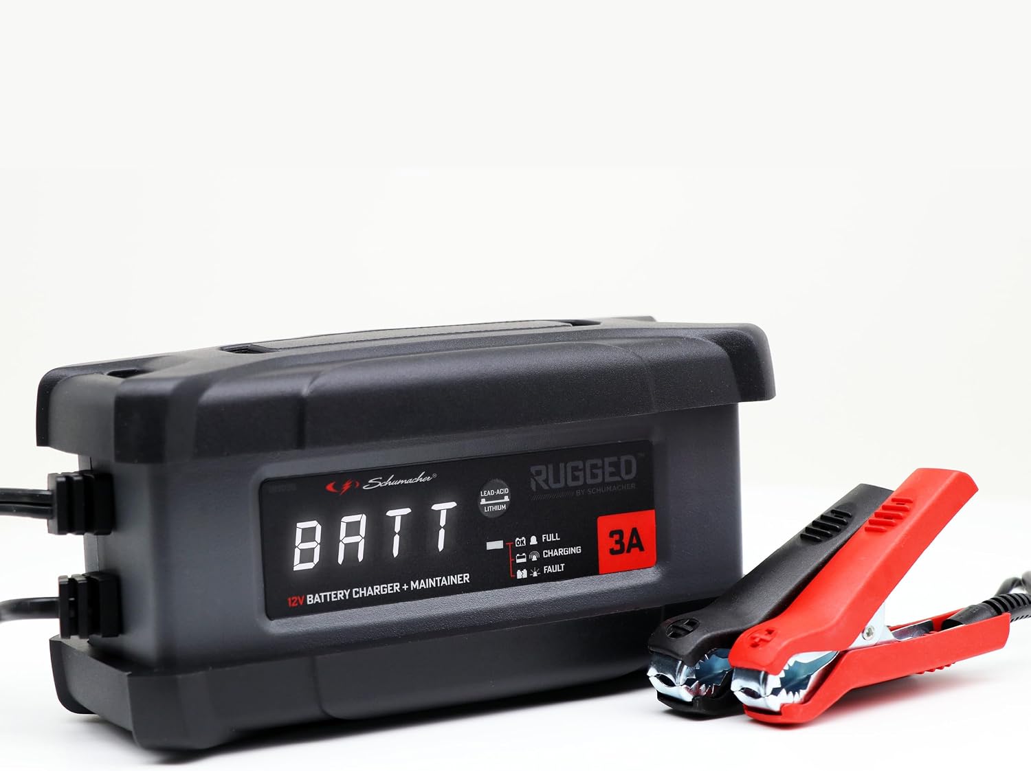 Schumacher Rugged - 3A 12V Automatic and Intelligent Charger and Maintainer - SPX 458 - for Motorcycle, Car, Boat, Jet Ski, ATV, Lawn Mower, Mini Tractor - IP54 (dust and ambient moisture resistant)