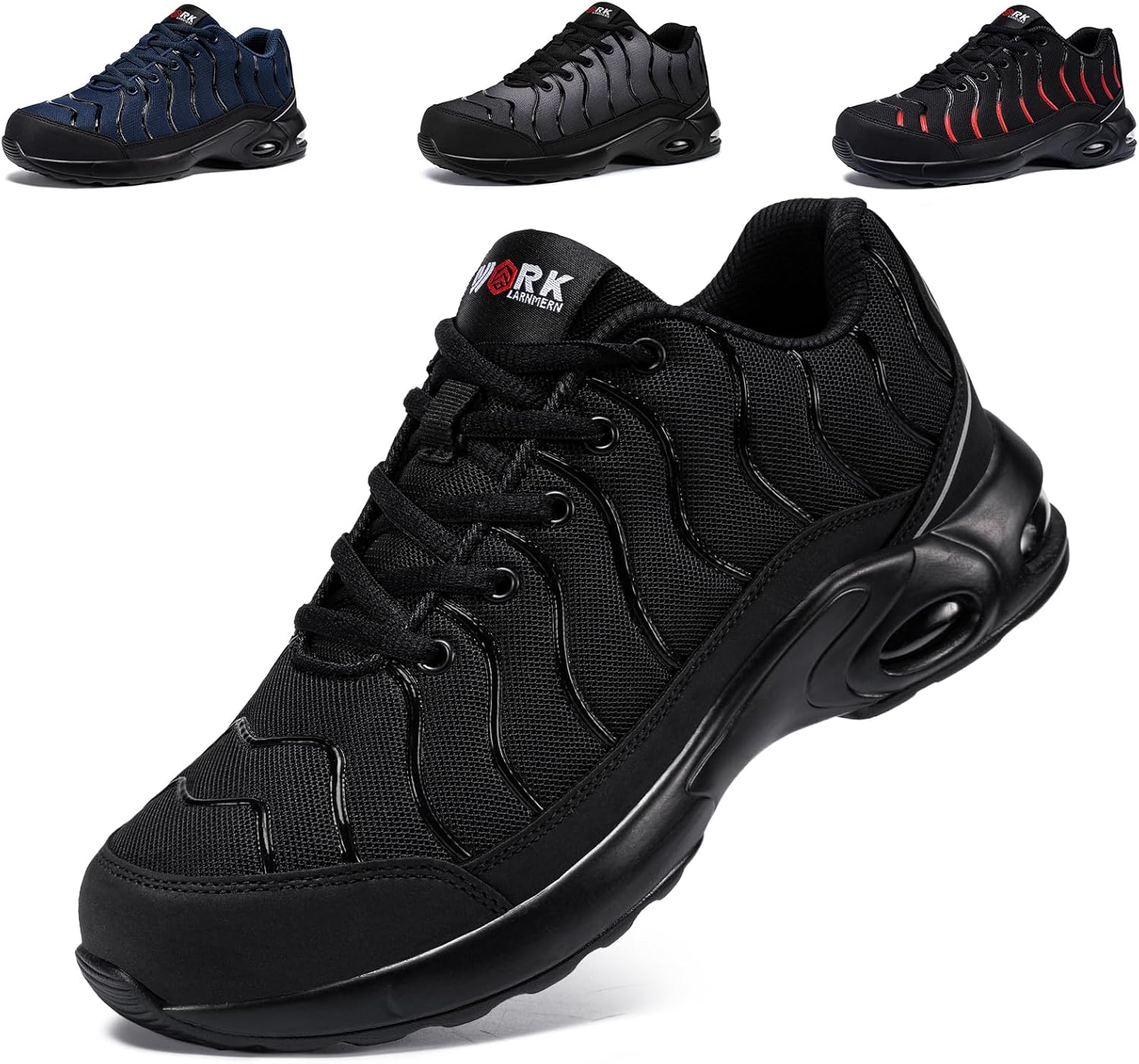 LARNMERN Steel Toe Steel Toe Cap Trainers Mens Safety Safety Trainers Work Trainers Lightweight Safety Safety Shoes Work Shoe Comfortable Protective Footwear Size 14UK/51EU,Black