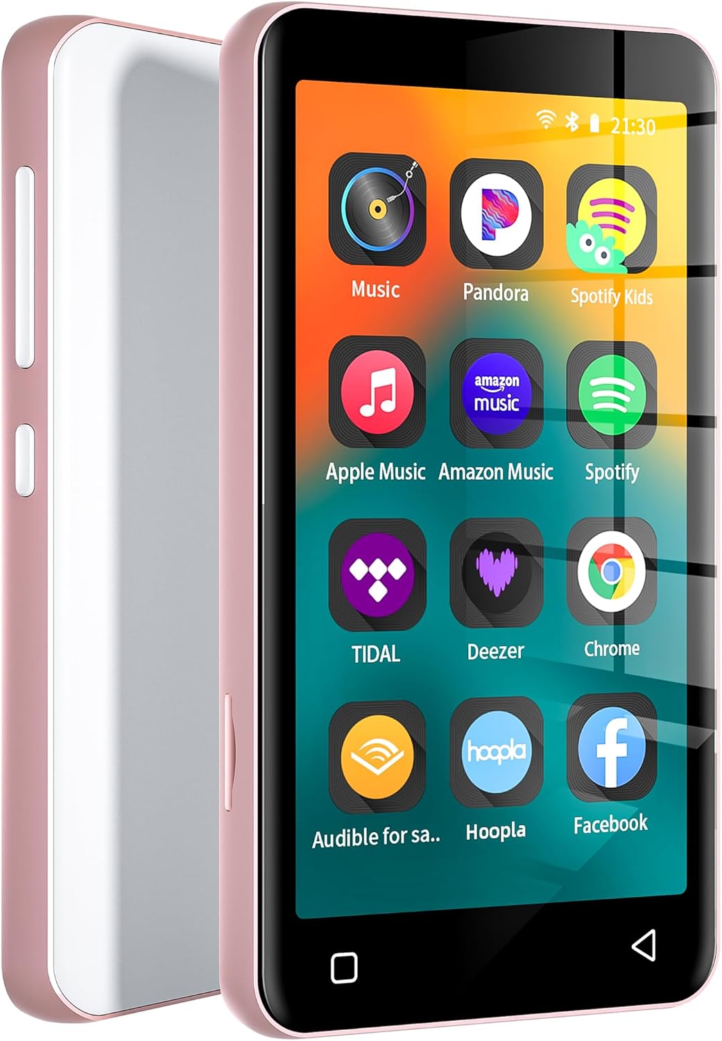 80GB MP3 Player with Bluetooth and WiFi, MP4 MP3 Player with Spotify,Spotify Kids,4" Music Player with Pandora, Audible,Music Player with Speaker (Pink_White)