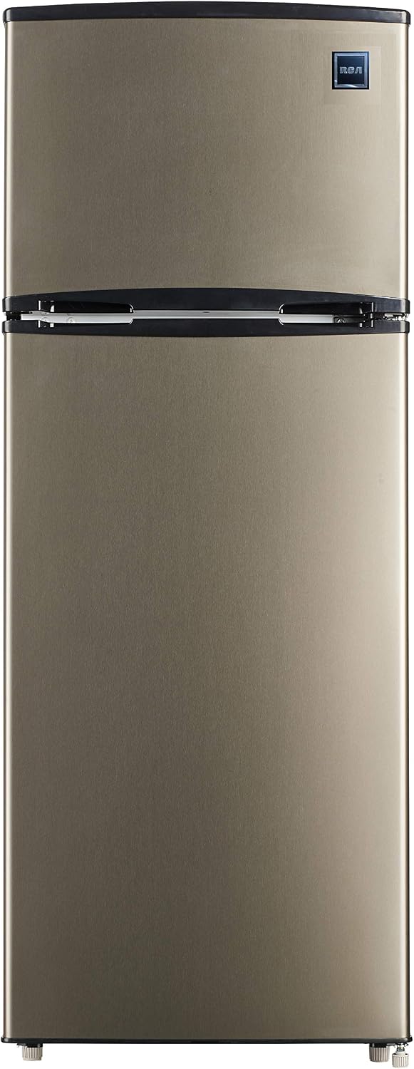 RCA RFR725 2 Door Apartment Size Refrigerator with Freezer, Stainless,7.5 cu ft