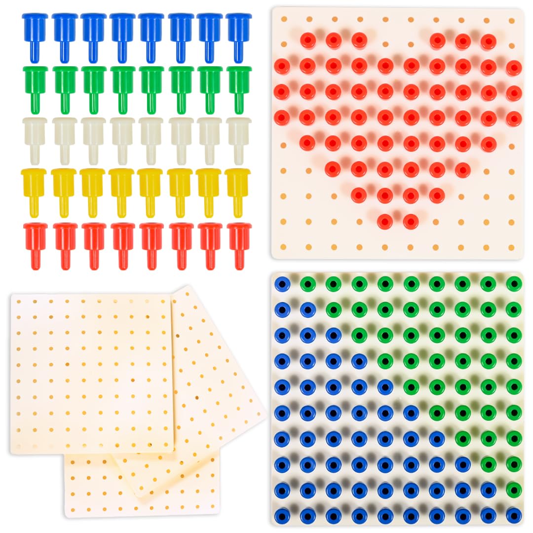 edxeducation Pegs and Peg Board Set - 1,000 Pegs + 5 Boards - Classroom, Occupational Therapy, Maths Resource - Fine Motor Skills Toy for Kids