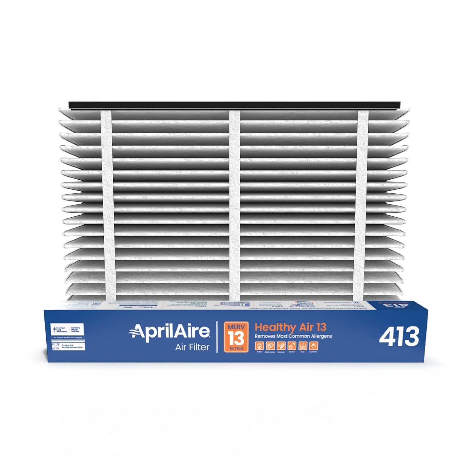 AprilAire 413 Replacement Filter for AprilAire Whole House Air Purifiers - MERV 13, Healthy Home Allergy, 16x25x4 Air Filter (Pack of 2)