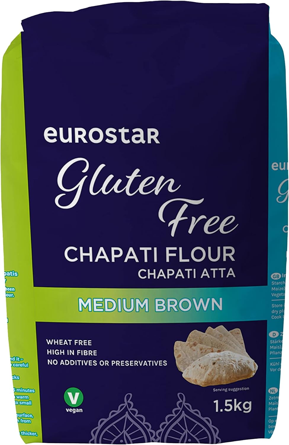 Eurostar Chapati Atta Gluten Free Flour (Brown 1.5kg)