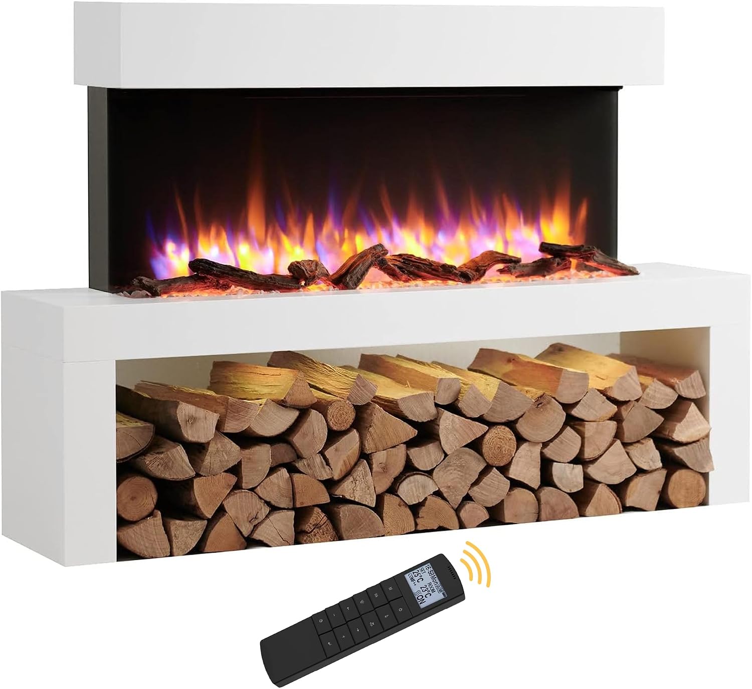 Endeavour Fires Wykeham 47" Wall Mounted Electric Fire and Surround, White