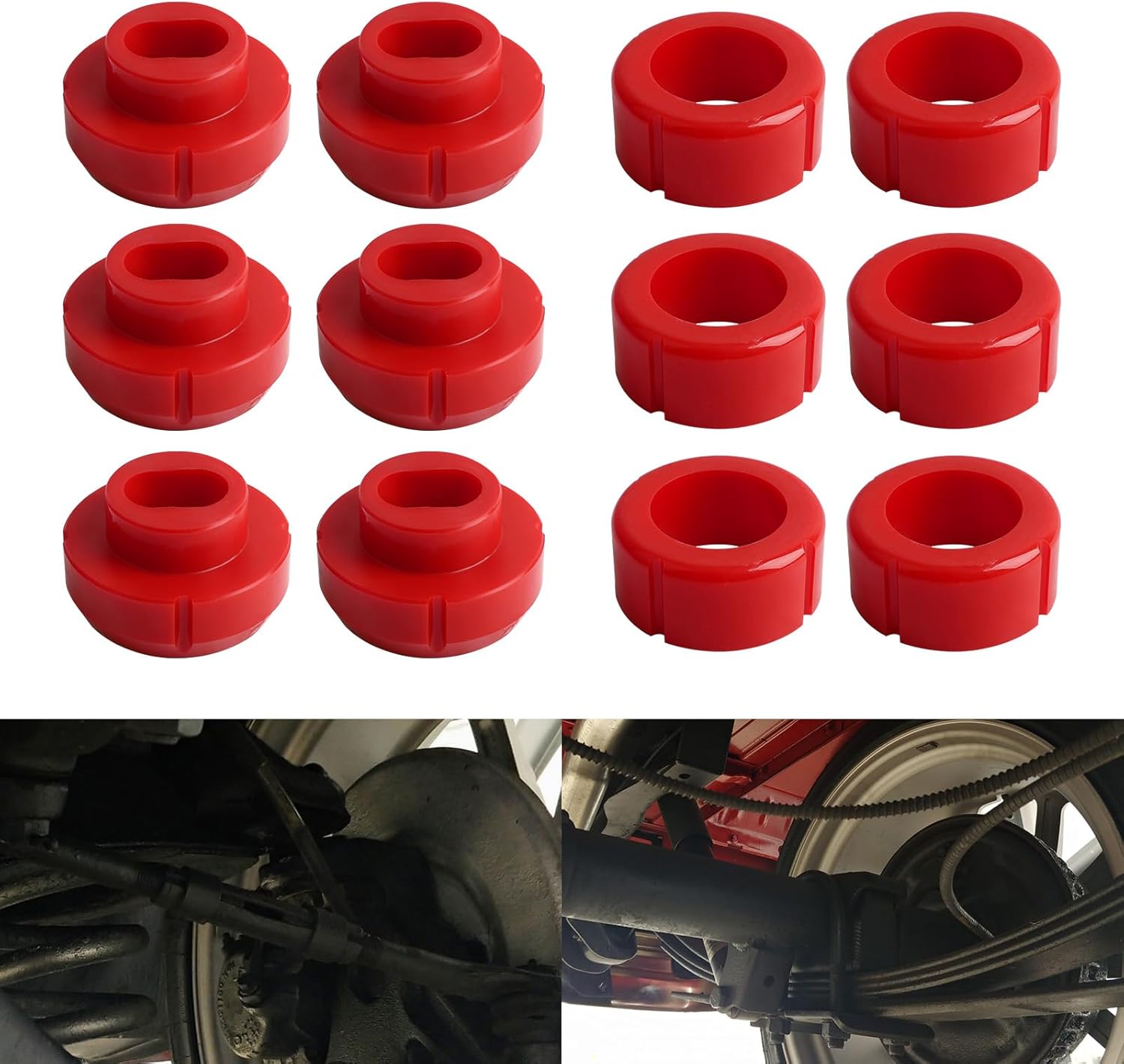 7-108 Body and Cab Mount Bushing Kit Compatible with Chevy C/R 10/20 K/V 10/20/30 1500/2500 2WD/4WD 1981-1987 Polyurethane Body Cab Mounts Red Fit for GMC C/R 1500/2500 K/V 1500/2500/3500 81-87