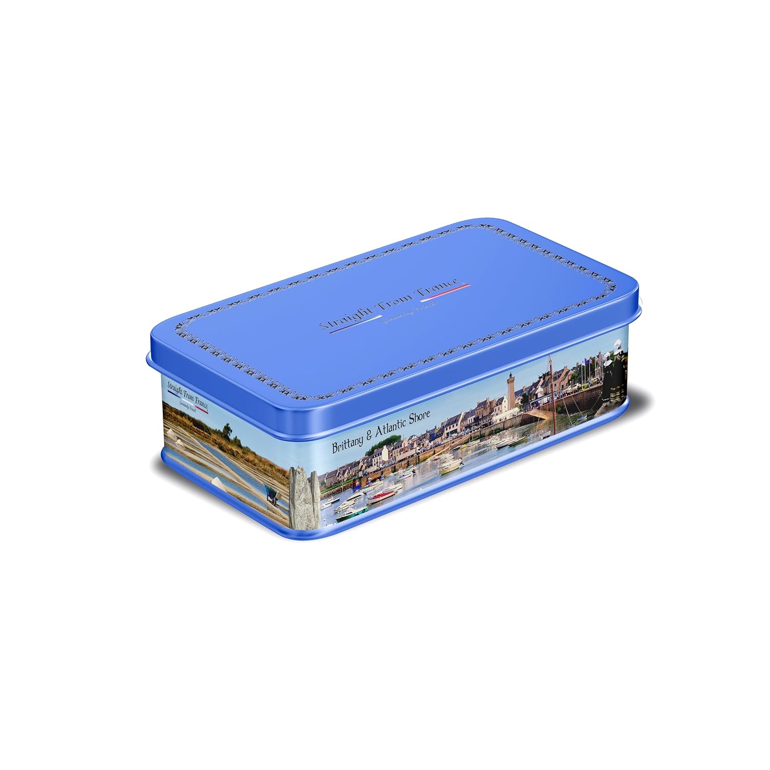 Straight From France Salted Butter Caramels, Gourmet Toffees from France in Brittany Themed Tin, Ideal Candy Gift Tin 7 Oz