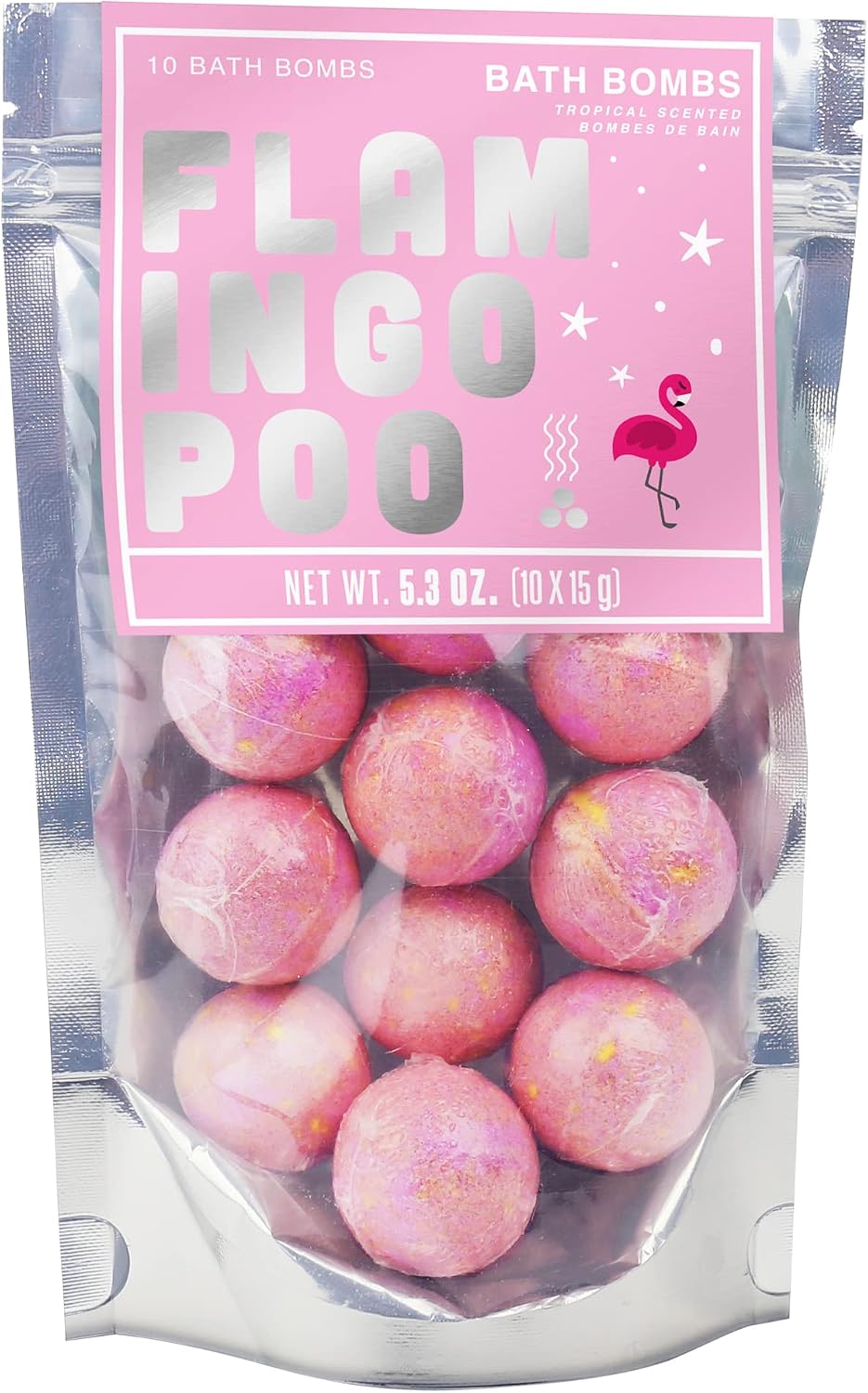 Gift Republic - Pack of 10 Tropical Scented Bath Bombs|Flamingo Poo Bath Bomb|Christmas/Birthday/Secret Santa Gift Idea