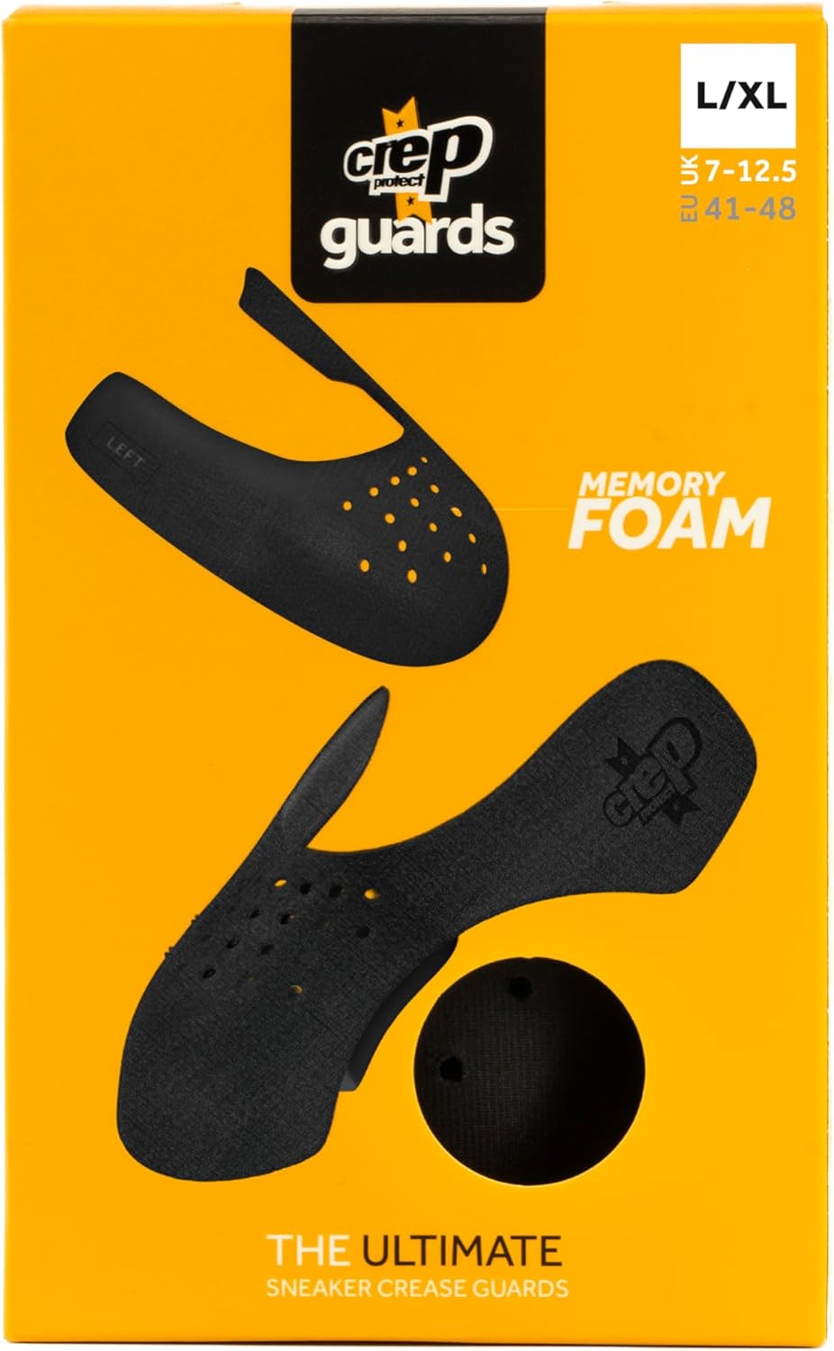 Crep Protect Memory Foam Shoe Crease Protectors - Sneaker Guards for Dunk Low, Air Force, Jordan - Prevent Creasing - Large Size UK 7-12.5 (1 Pair)