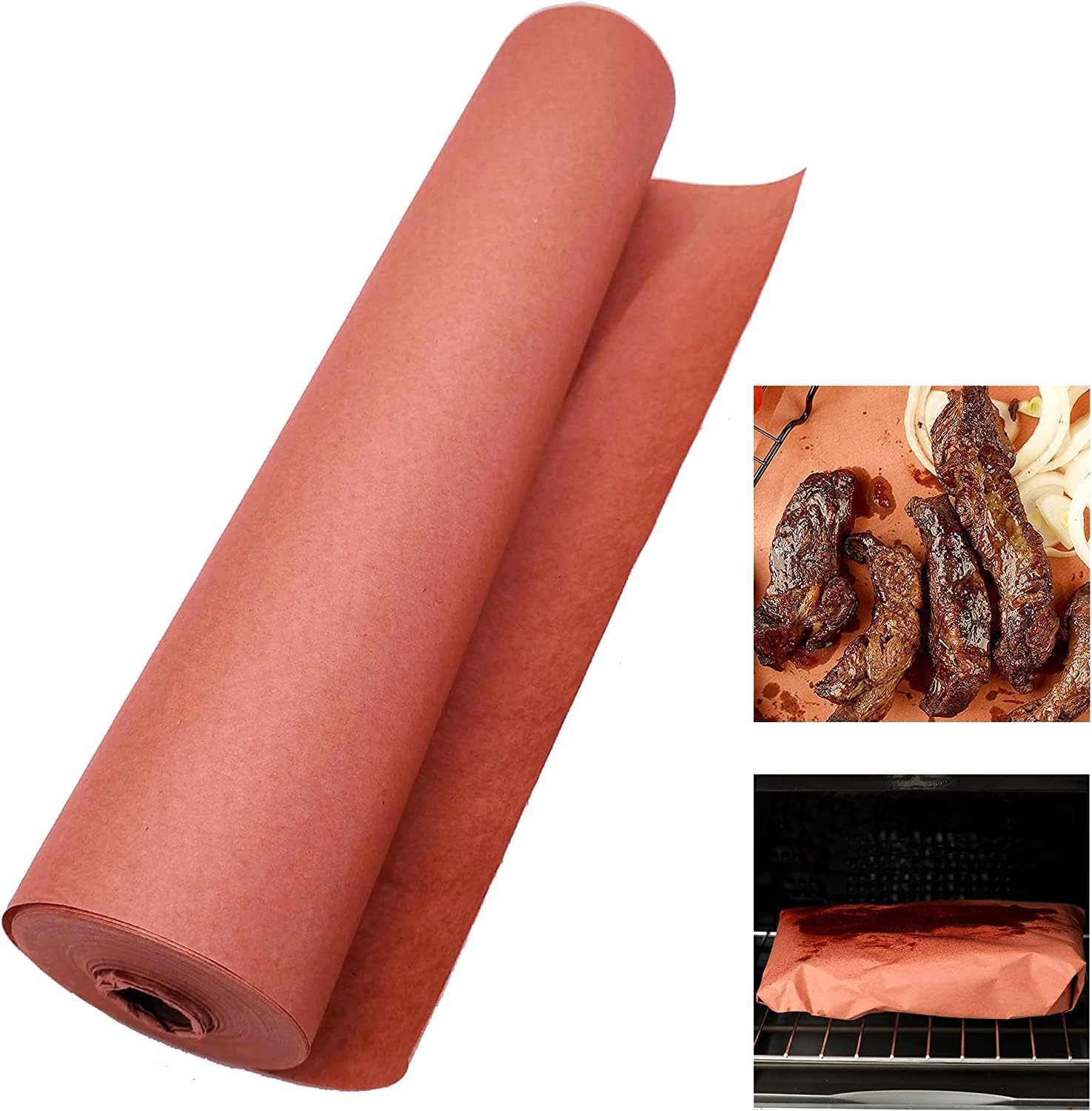 Pink Butcher Paper Roll, 12 Inch x 60 Feet, Unwaxed, Bleach Free, Perfect for Smoking Meat, Brisket, Crawfish Boil, or Table Runner