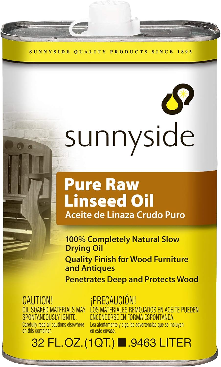 Sunnyside Corporation 87332 Pure Raw Linseed Oil, Quart