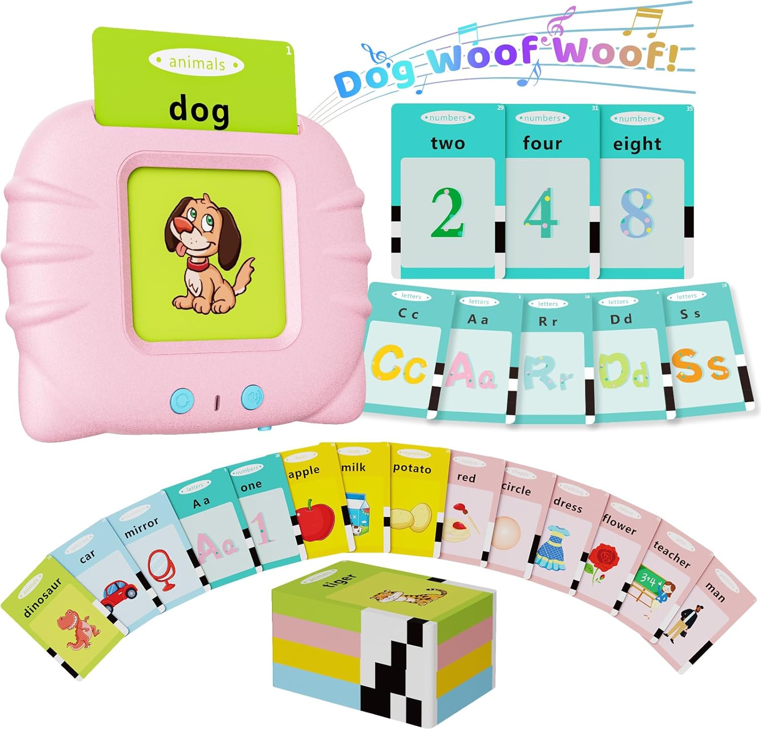 Aullsaty Toddler Toys Talking Flash Cards for 1 2 3 4 5 6 Year Old Boys and Girls, Autism Sensory Toys for Autistic Children, Learning Educational Montessori Speech Therapy 244 Sight Words Kids Gifts