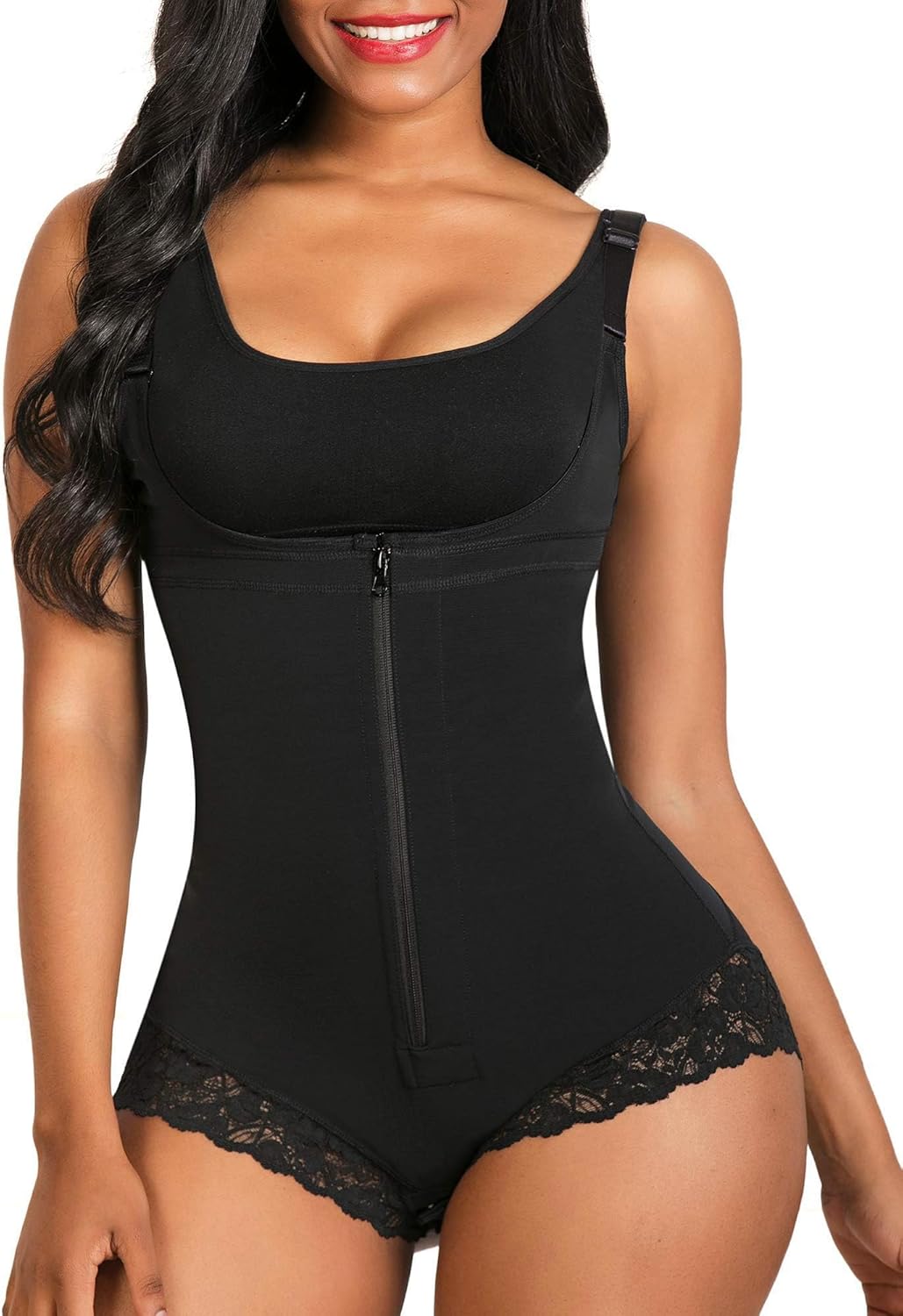 SHAPERX Women's Fajas Colombianas Shapewear Postpartum Tummy Control Body Shaper Butt Lifter Bodysuit