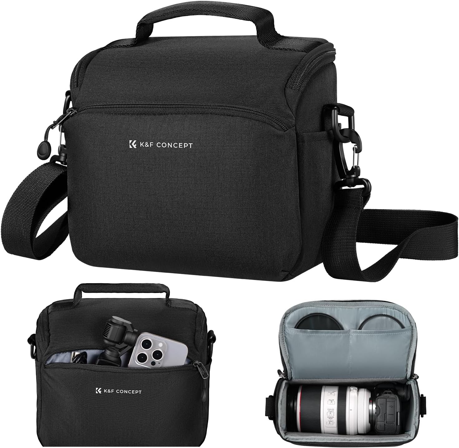 K&F Concept Camera Sling Bag Small Crossbody Camera Case DSLR/Mirrorless Compact Shoulder Photography Bags for Photographers