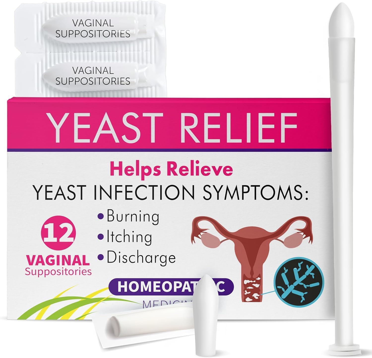 Yeast Infection Treatment for Women Boric Acid for Itching & Irritation