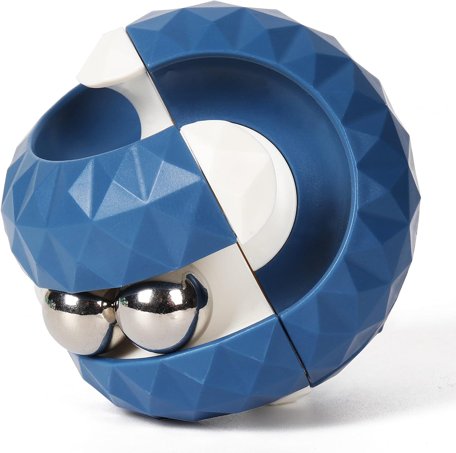 Yiran Rotating Cube Bead Orbit Ball Maze Ball Fidget Hand Spinner Sensory Toys Anxiety and Stress Relief Fingertip Gyro Educational Puzzle Games for Interactive Toys Kids and Adult - Blue