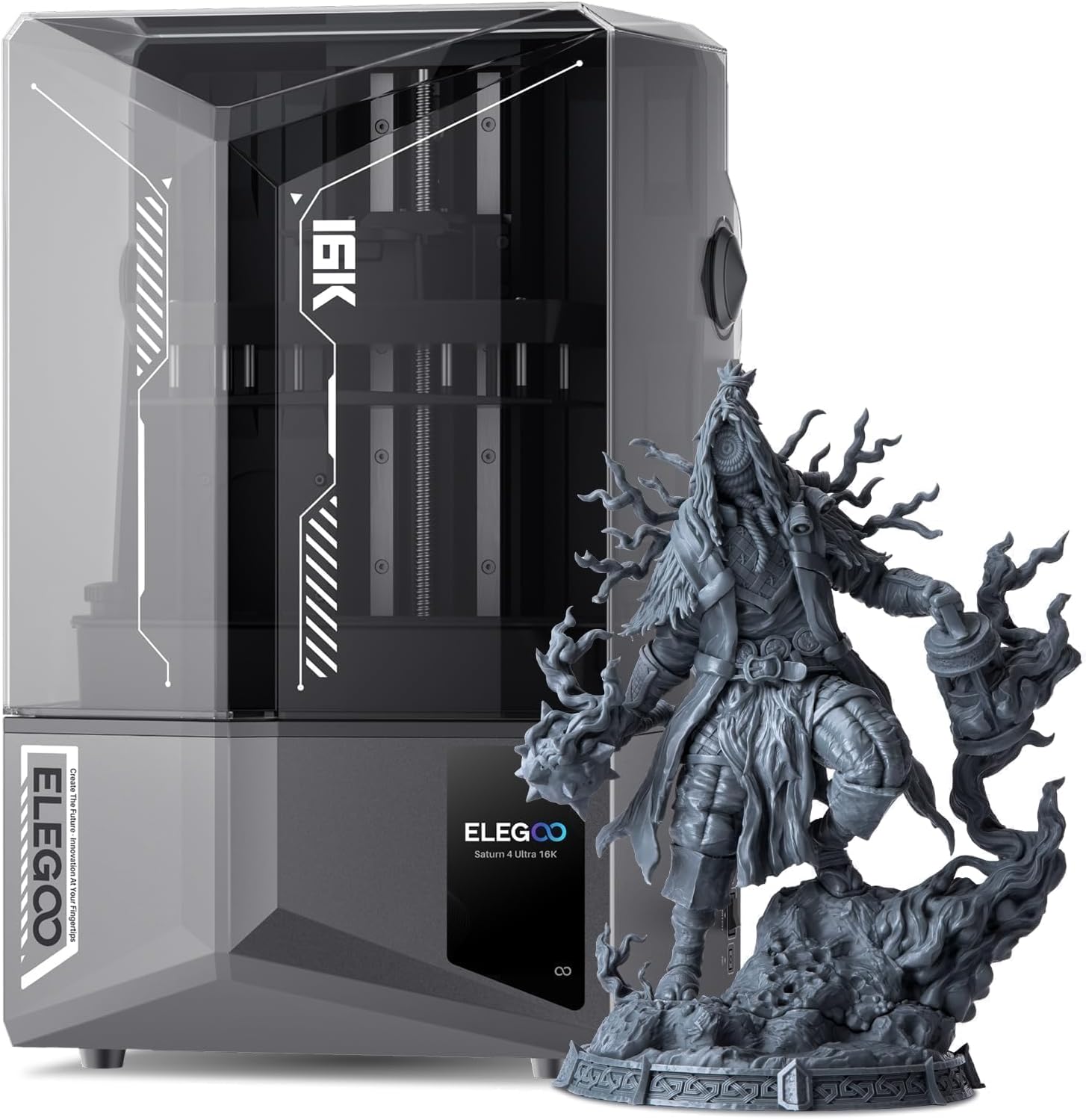 ELEGOO Saturn 4 Ultra 16K Resin 3D Printer, 10" 16K Mono LCD Resin Printer with Smart Mechanical Sensor, Heated Resin Tank, Auto-Leveling, 150mm/h Fast Printing, Print Size 8.33 x 4.66 x 8.66 Inch
