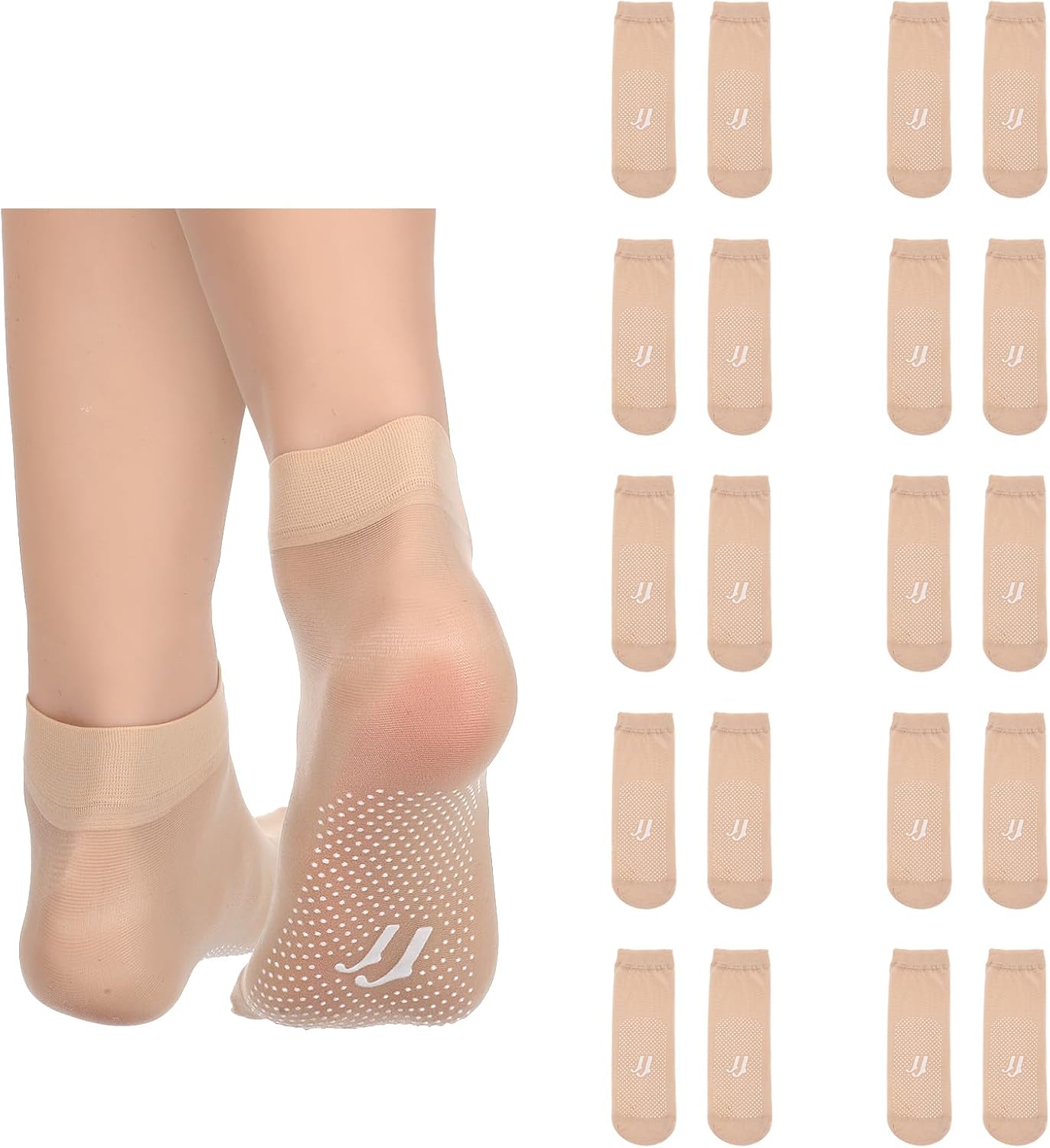 CIATBYYJ 10 Pairs Sheer Pop Socks Ankle for Women, Anti-Slip Sheer Socks, Reinforced Toes Ankle Sock, Stylish Sheers Sock Match with Heel Sneaker Skirt Dress