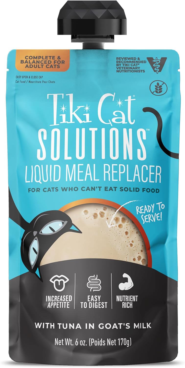 Tiki Cat Solutions Wet Cat Food, Tuna in Goats Milk, 6 oz. Spout Pouch