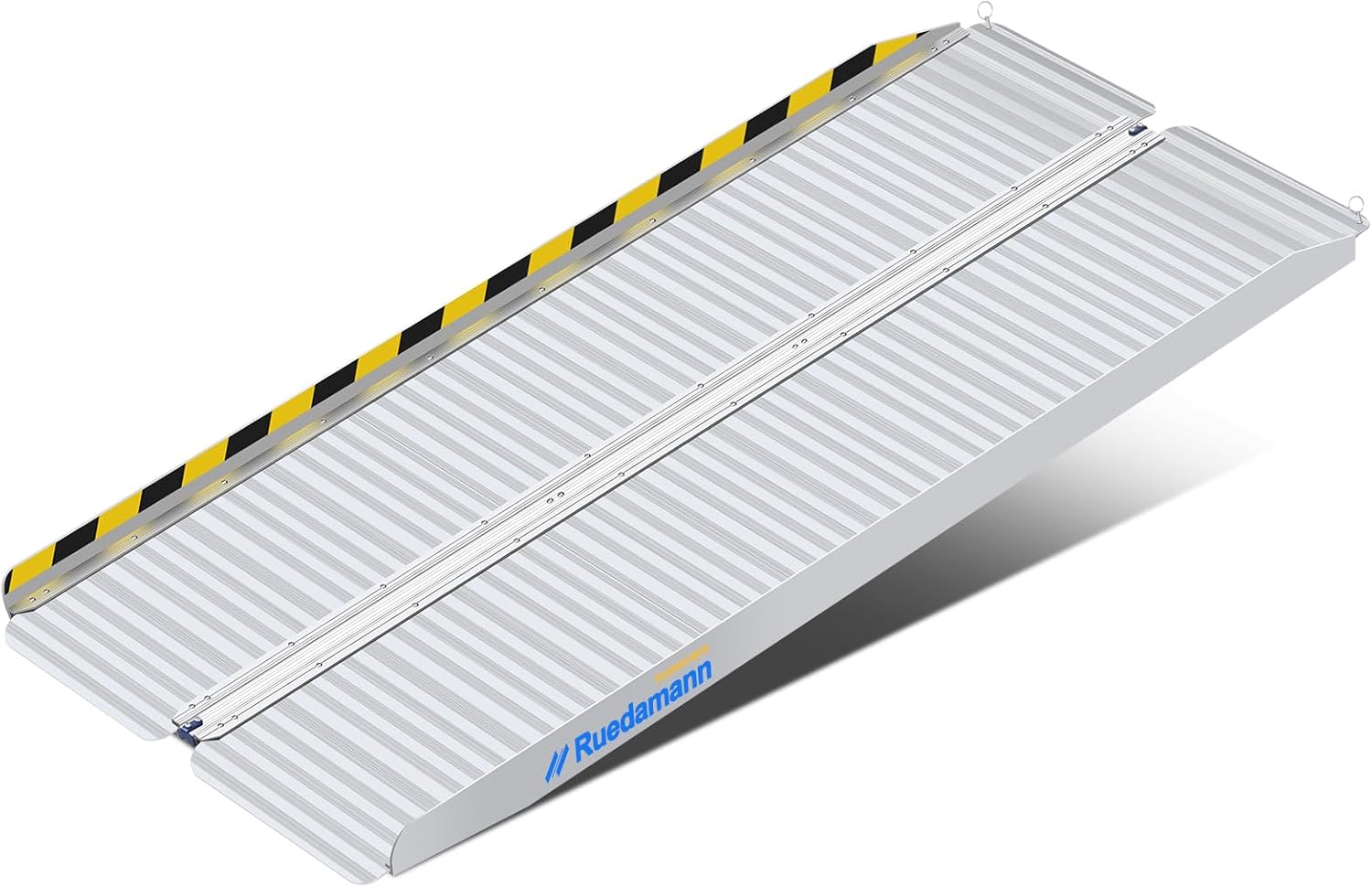 Ruedamann Aluminum Folding Threshold Ramp, 600 Pound Capacity, Anti-Skid Pad, Webbing Handle, Anti-Collision Mute Pad for Wheelchairs, Steps, Stairs, Curbs, Doorways (28.7 Inch Wide, 6 FT, Pack of 1)