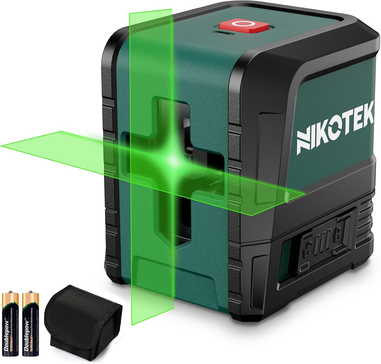 Laser Level, Nikotek Green Laser Level Self Leveling Cross Line, Horizontal and Vertical Line Laser Level IP54 Waterproof and Dustproof Battery Carrying Bag Included