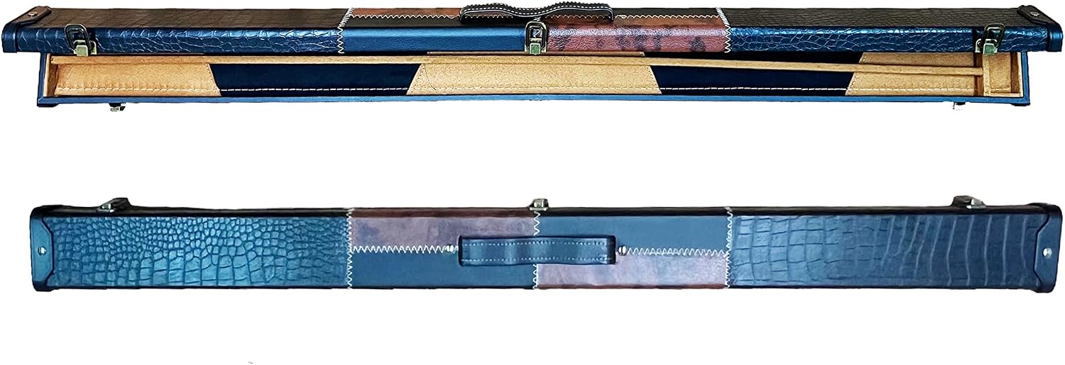 VIPER Snooker Pool Cue Cases 3/4 Pool Cue Case 3/4 PU Leather Snooker Cue Hard Patch Cases Square brown/black