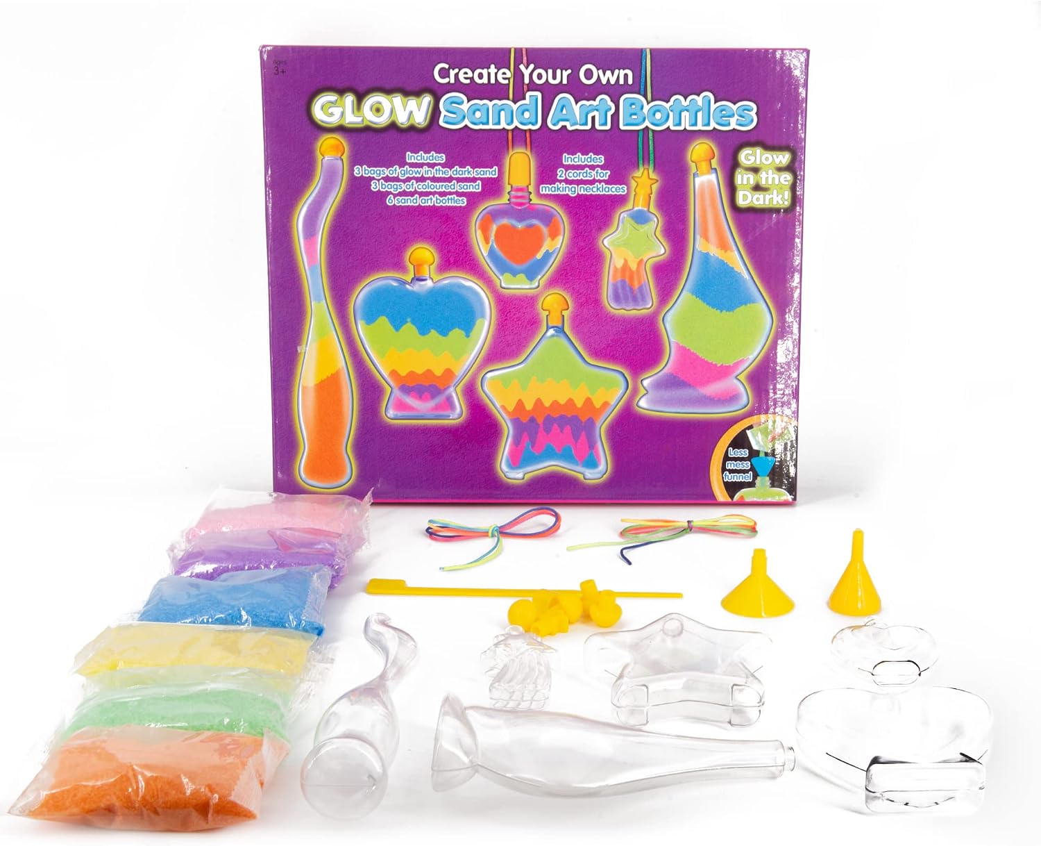 Kreative Kids Children’s Glow in the Dark Bottle Sand Art Make Your Own Craft Activity Kit