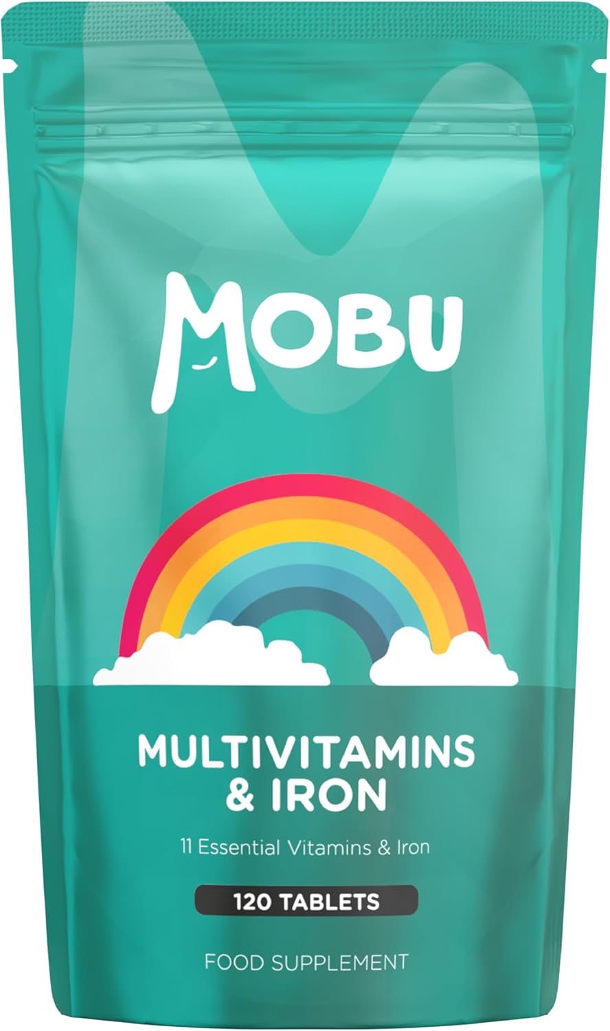 Multivitamin & Iron 120 Tablets for Men & Women | Vitamin B, C, D, E and Iron | Immune Support & Daily Wellbeing Multivitamins | Vegan | MOBU UK