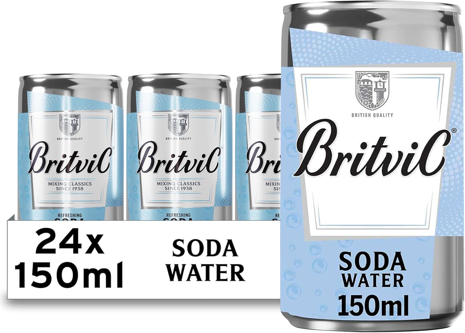 Britvic Soda Water 150ml Can (Pack of 24)