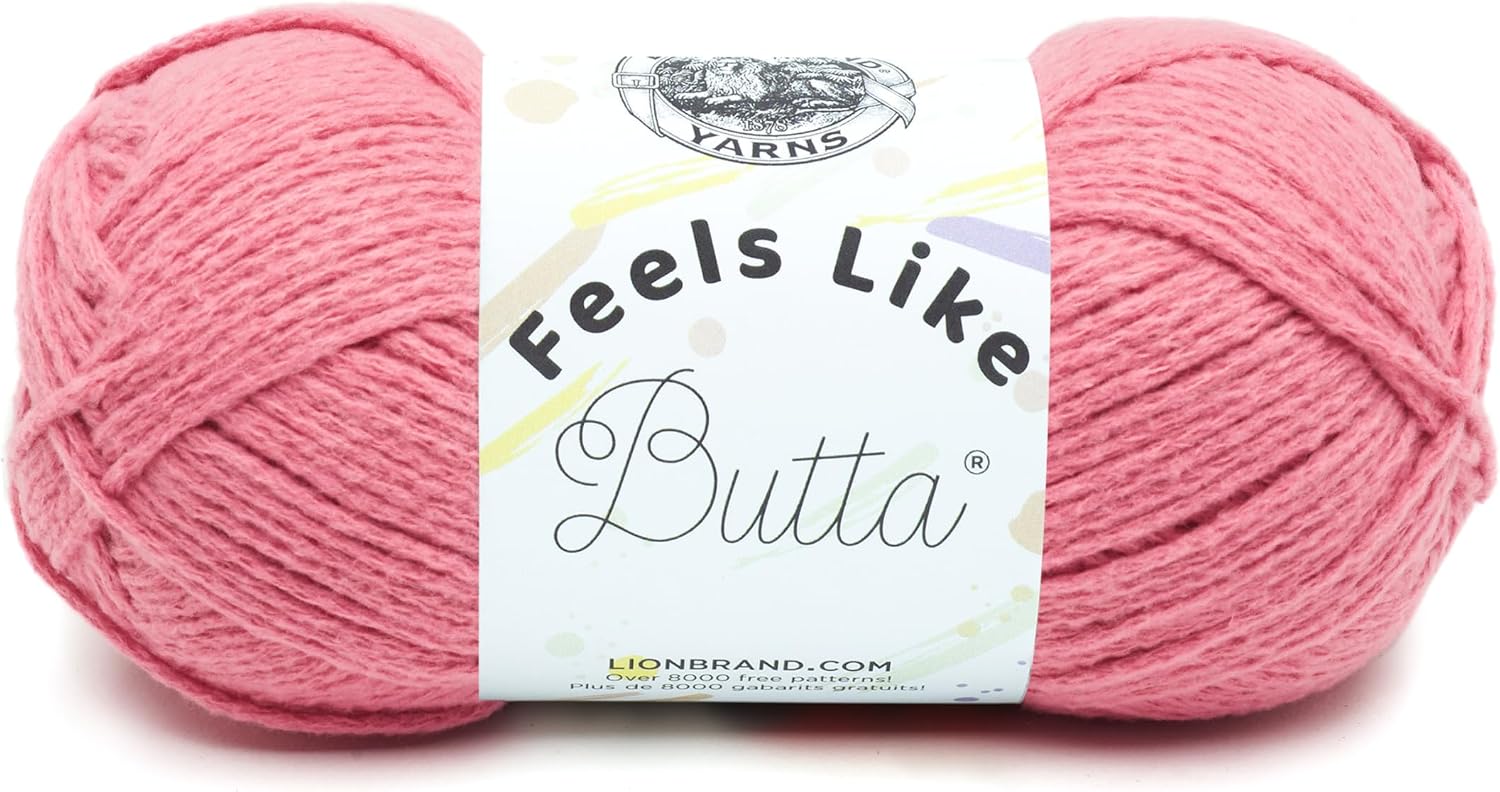 Lion Brand Yarn Feels Like Butta Yarn, Velvety-Soft Yarn for Crocheting and Knitting, 1 Pack, Dusty Pink