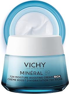 Vichy Mineral 89 Cream, 72H Moisture Boosting Cream | Hydrating Face Moisturizer with Hyaluronic Acid & Niacinamide | Daily Face Cream | Available in 2 Formulas | Suitable for All Skin Types