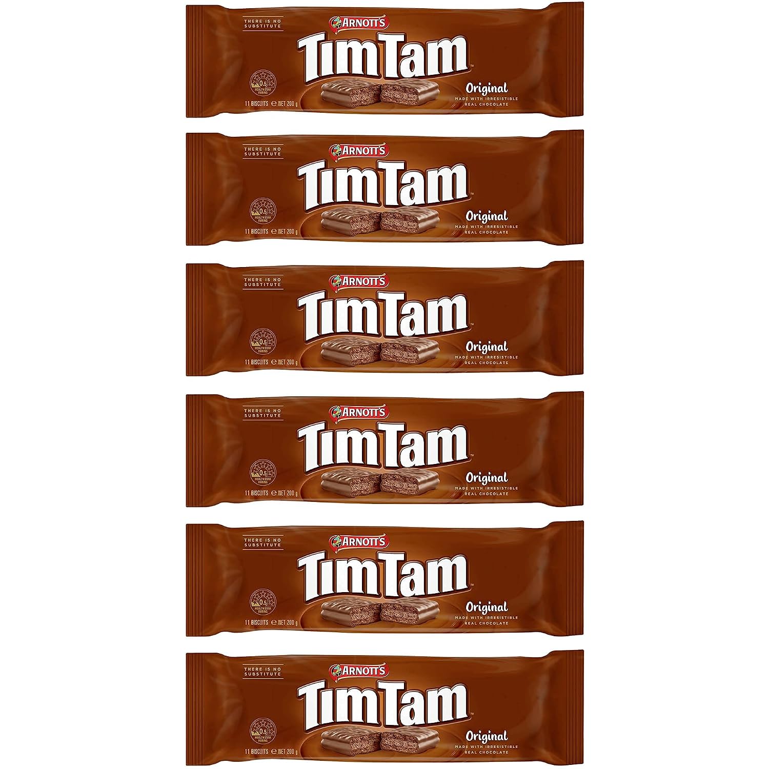 Tim Tam Cookies Arnotts - 6 Pack - Australian Original Chocolate Biscuits - 66 Biscuits Total