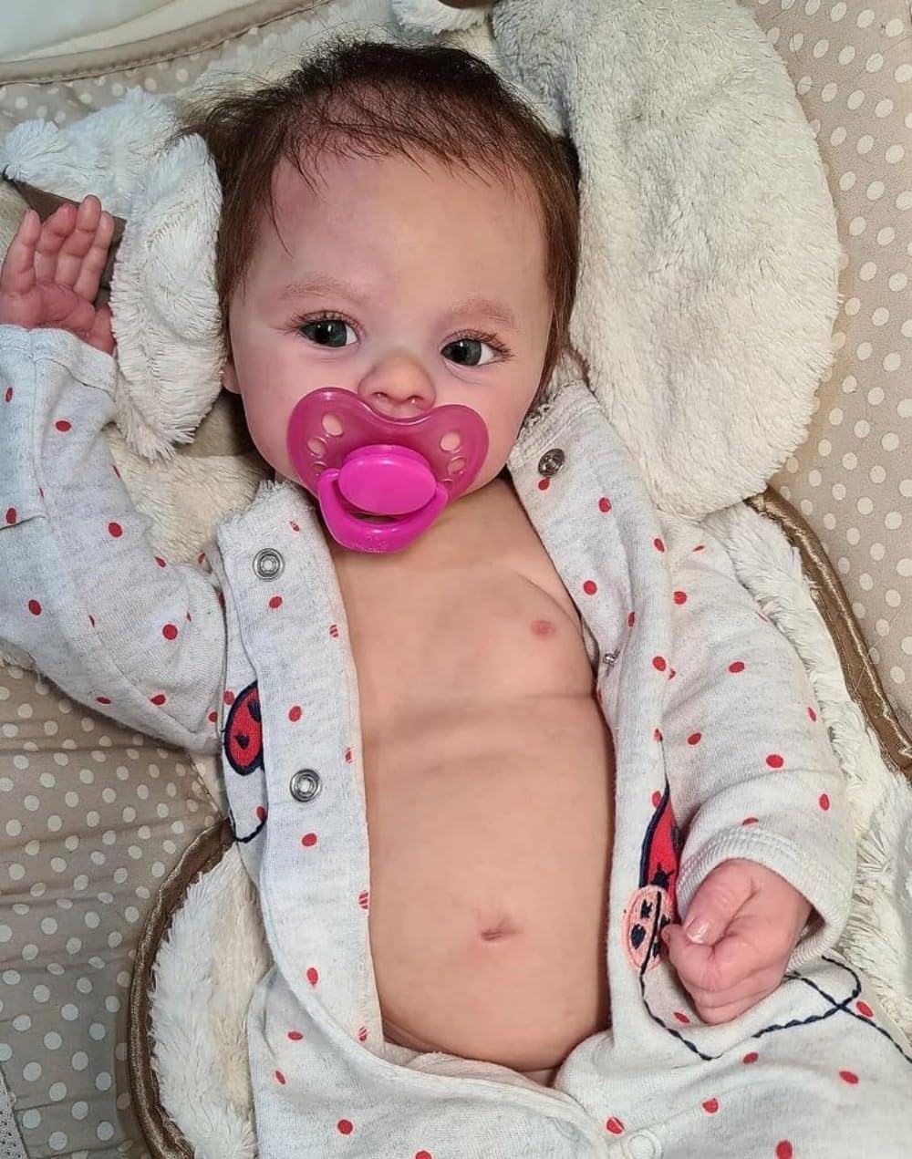 Anano Lifelike Baby Girl Realistic Reborn Baby Dolls Silicone Full Body Washable 45CM Real Looking Newborn Baby Dolls That Look Real Life Size Baby Doll New Born Blue Eyes