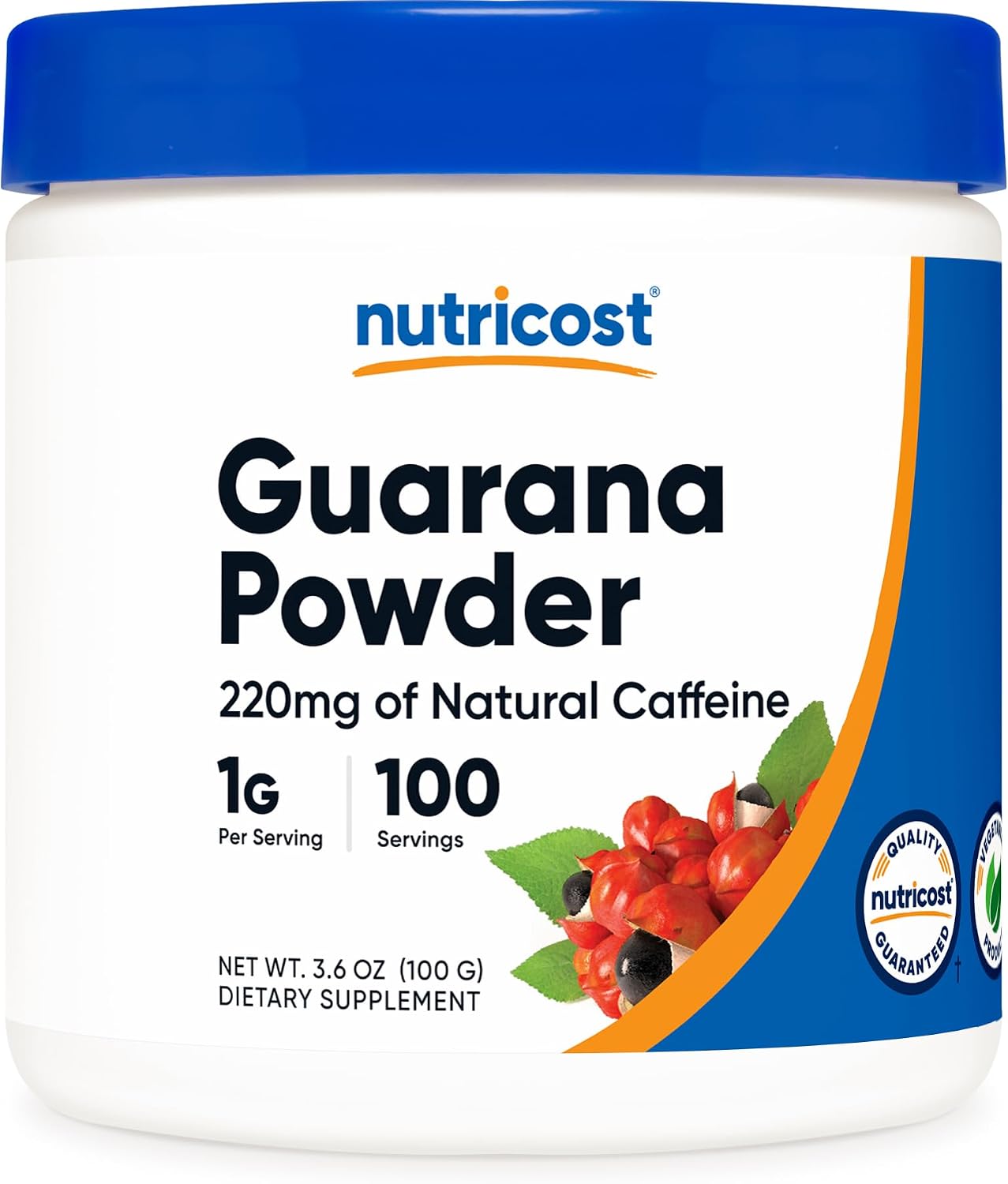 Nutricost Guarana Extract Powder 100 Grams Per Bottle