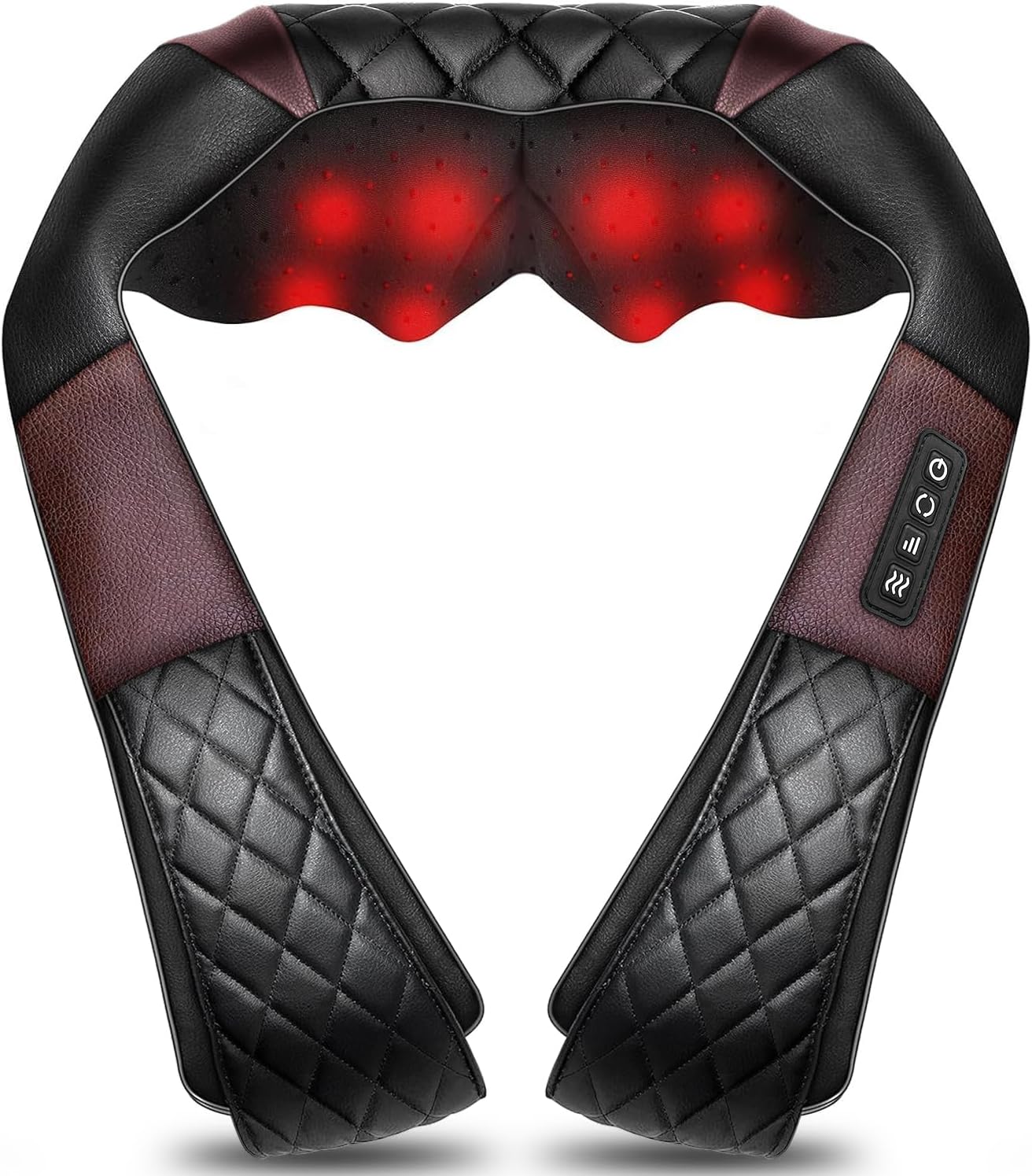 WOQQW Shiatsu Back Shouder and Neck Massager with Heat - Gifts for Women/Men/Mum/Dad - Electric Deep Tissue 4D Kneading Massager for Back, Neck and Shouer Pain Relief, Use at Home, Office, Car