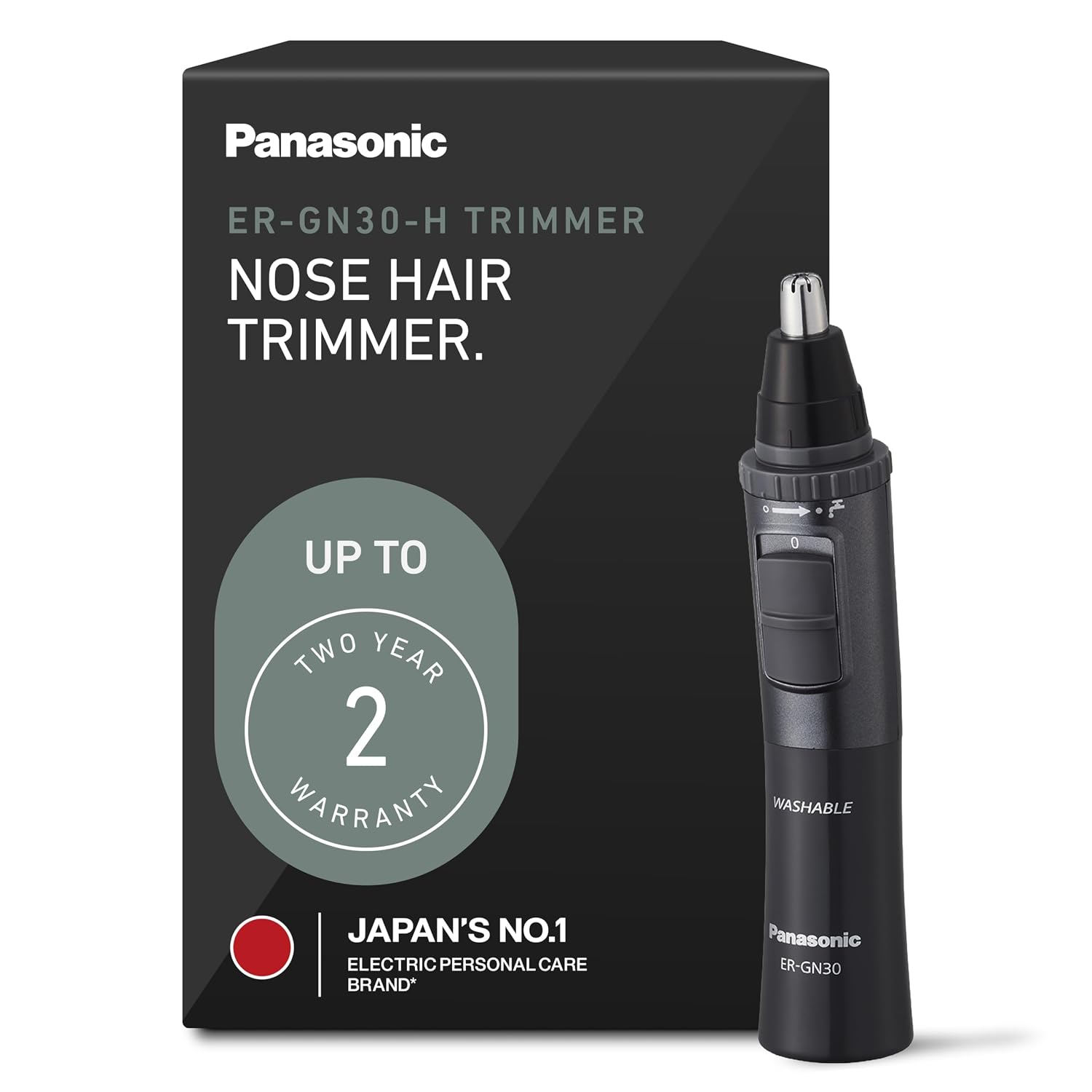 Panasonic Men’s Ear and Nose Hair Trimmer, Wet Dry Hypoallergenic Dual Edge Blade, Ear Hair Trimmer for Men - ER-GN30-H