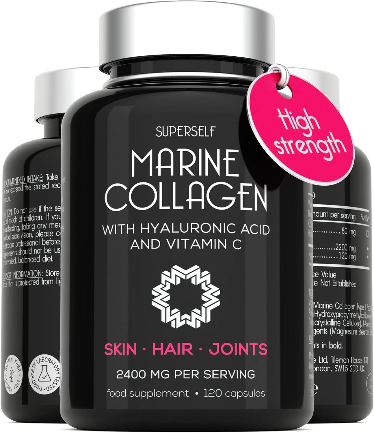 Marine Collagen Capsules 2200mg with Hyaluronic Acid & Vitamin C