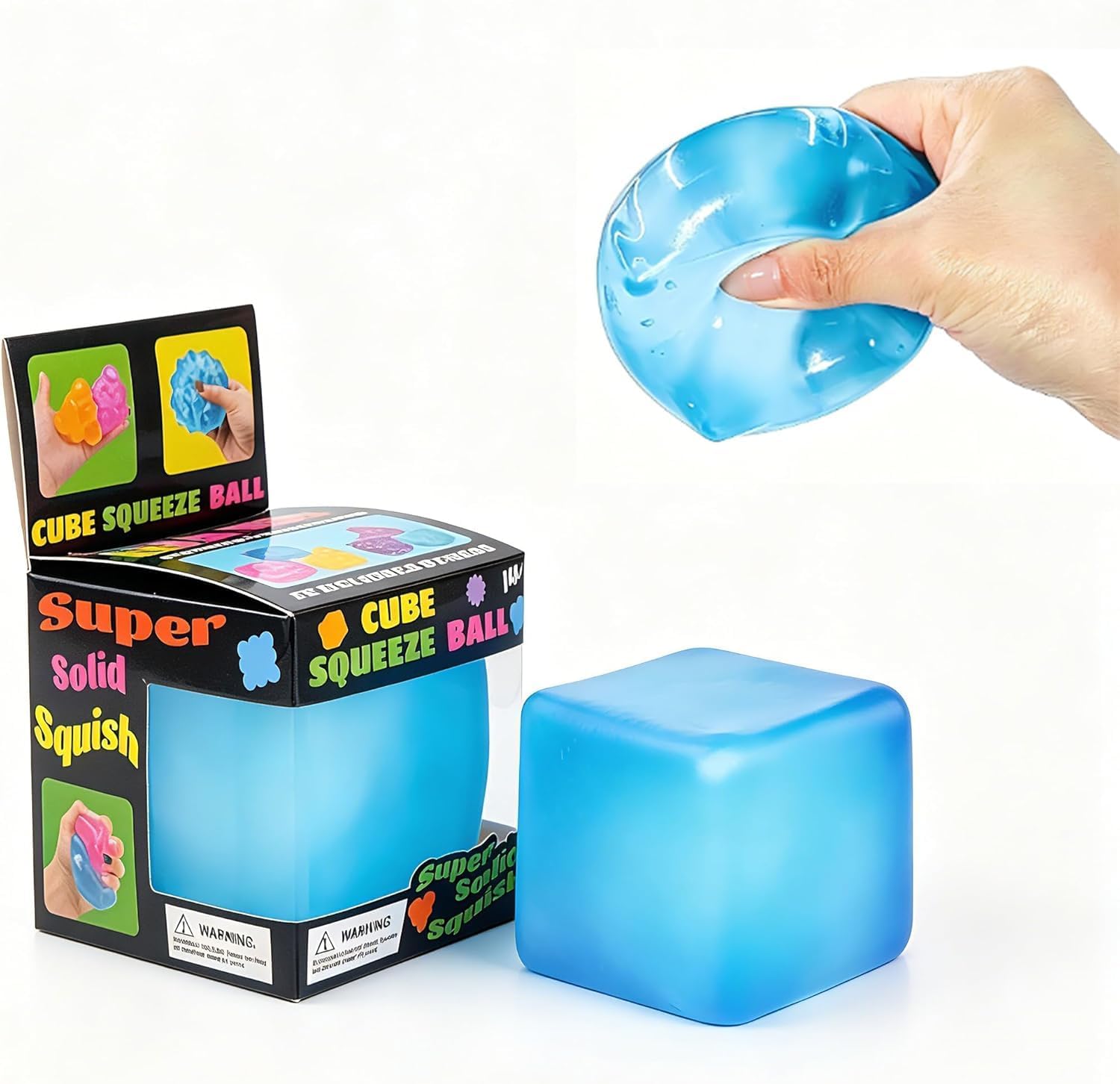 Premium Big Block Cube ,Ice Cube Squishies Toys,Durable, Slow-Rebound fingertip Exquisite Spherical ice Cube with boxGift-Ready (Blue)