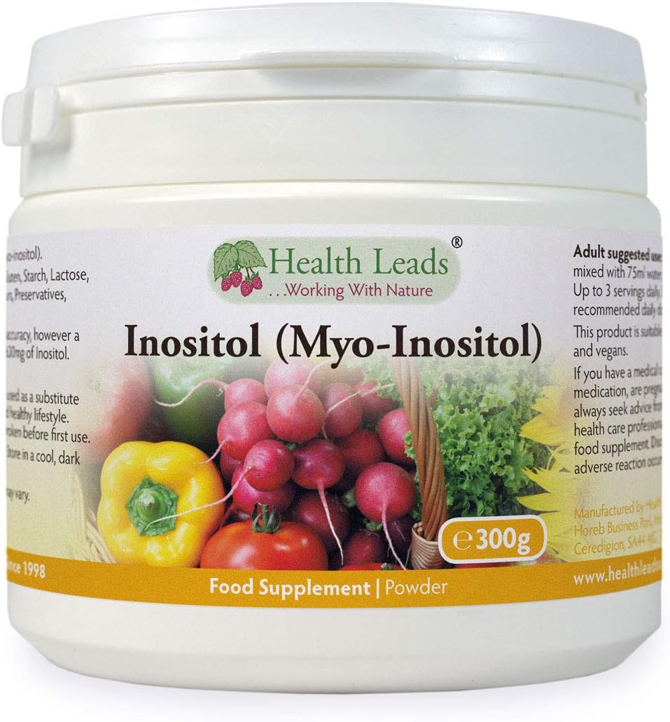 Inositol (Myo-Inositol) Powder 300g, Also Called Vitamin B8, High Absorption, Vegan, Magnesium Stearate Free & No Nasty Additives, Non-GMO, Includes Free Scoop, Produced in Wales