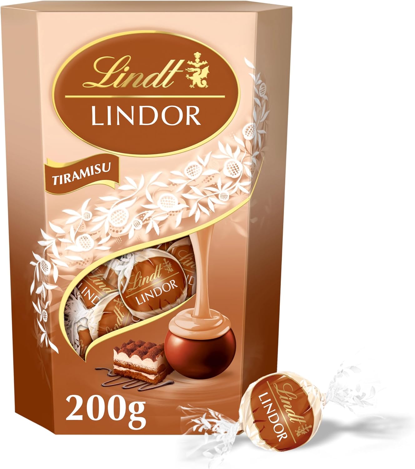 Lindt Lindor Tiramisu Chocolate Truffles – 200g Box (Approx. 16 Balls) – Smooth Filling – Gift, Birthday, Congratulations Treat