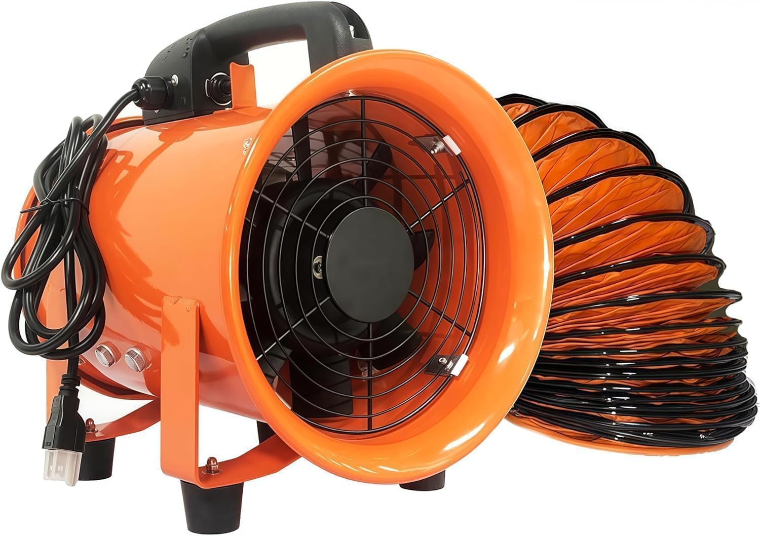 Dust Extractor Ventilation Fan, 300mm 12" 380W Portable Hose Workshop Fume Air Blower, 230v Dust Fume Extractor Ventilation Fan with 5m Duct, Ideal for Workshops, Welding Booths, Factories