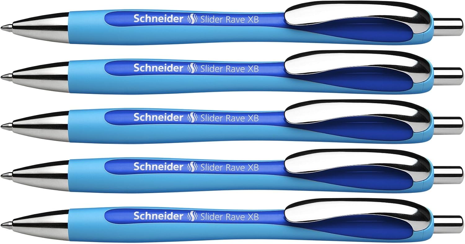 Schneider Xb Rave Retract Viscoglide, Blue (Pack of 5)