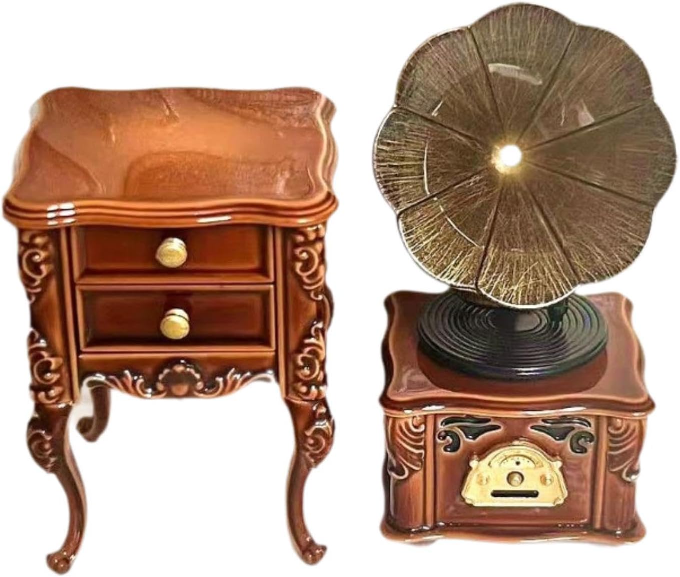 Luwecf Dollhouse Miniature Gramophone 1:12 Scale Record Player Dollhouse Furniture for Diorama