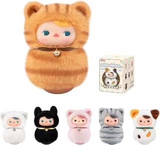POP MART PUCKY Roly-Poly Kitty Series-Vinyl Plush Blind Box, PUCKY Blind Box Figures, Random Design Action Figures Collectible Toys Home Decorations, Holiday Birthday Gifts,Single Box