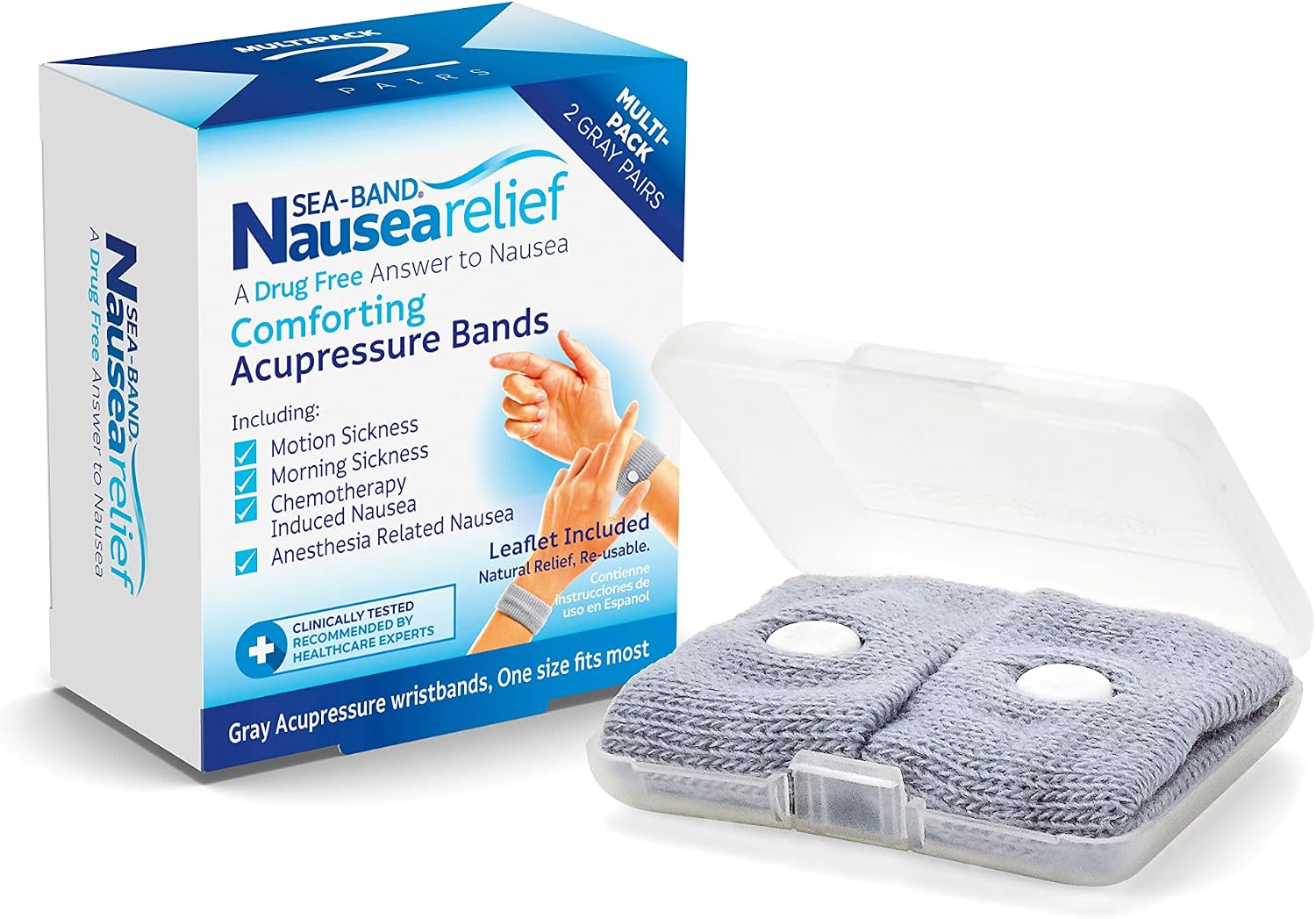 Sea-Band Adult Anti-Nausea Acupressure Wristband - 2 Pack
