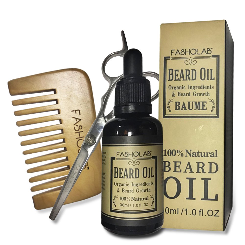 Beard Grooming Kit - Beard Grooming Kit for Men Care, Beard Trimming Kit includes 100% Stainless Japanese Scissors Mustache Beard Balm - SC-BRS-03.6