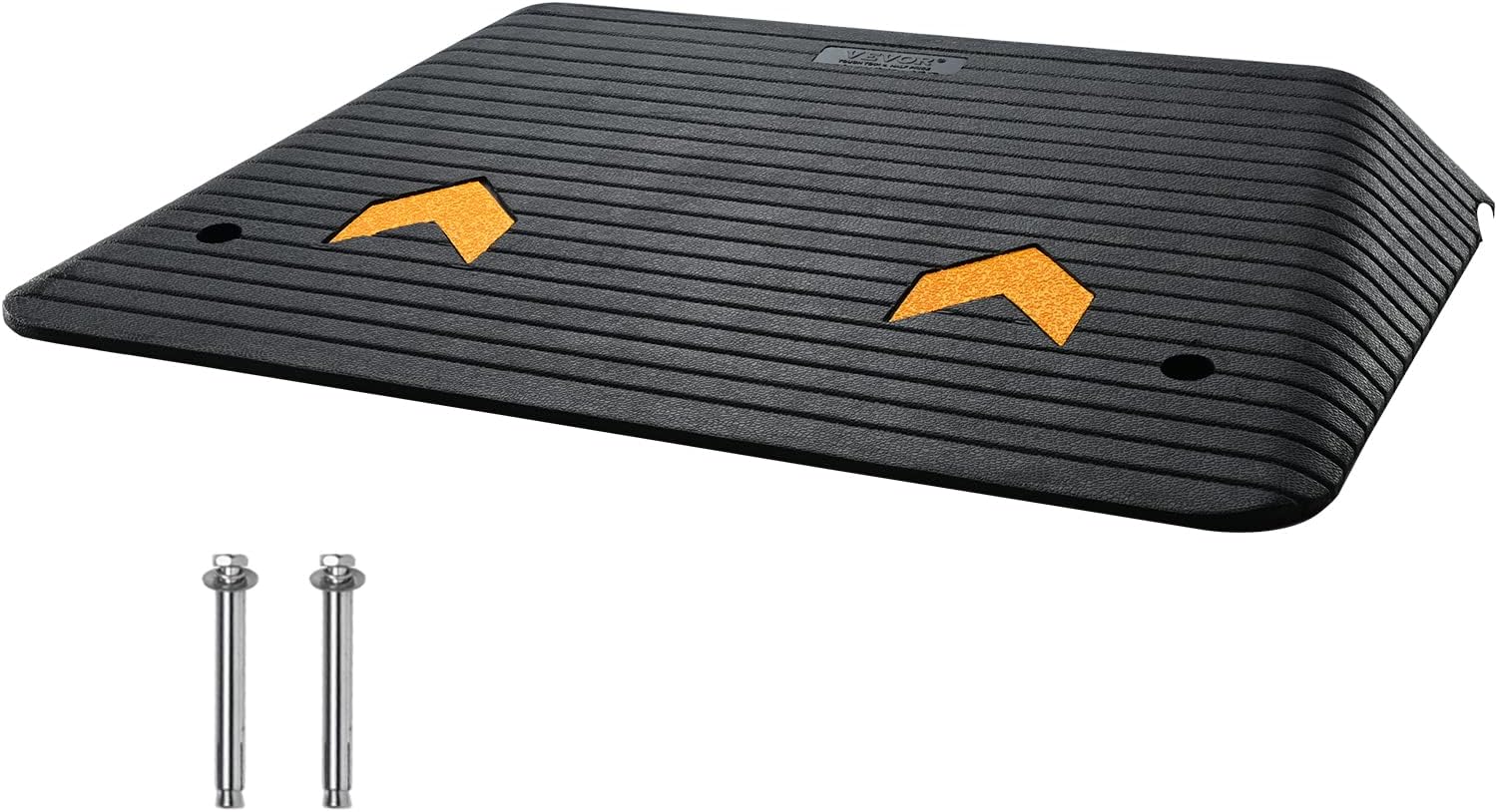 VEVOR 4" Rise Rubber Threshold Ramp for Doorway,Door Ramp with Non-Slip Textured Surface,33069lbs Load Capacity, Rubber Curb Ramp for Wheelchair and Scooter